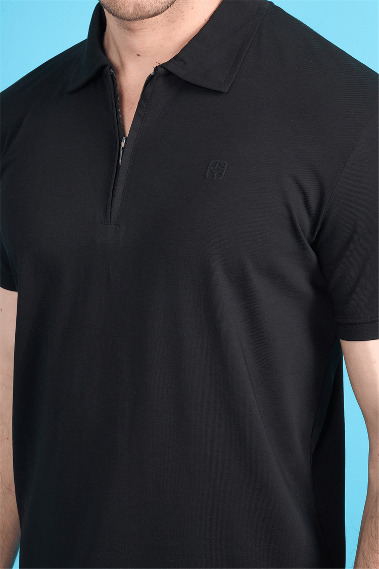 Mareteks 2656 Js Sıyah Erkek Polo Yaka Fermuar Lyc Suprem T-Shırt