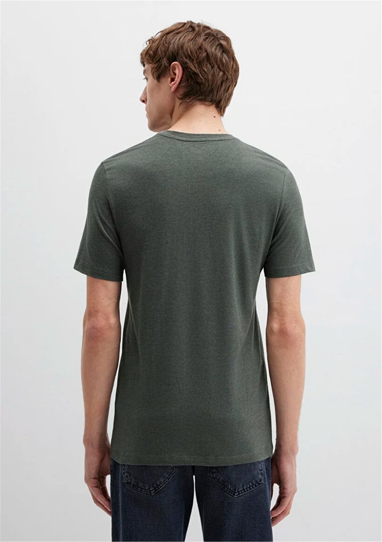 Mavi 061748-25752 V Yaka Orman Yeşili T-Shirt