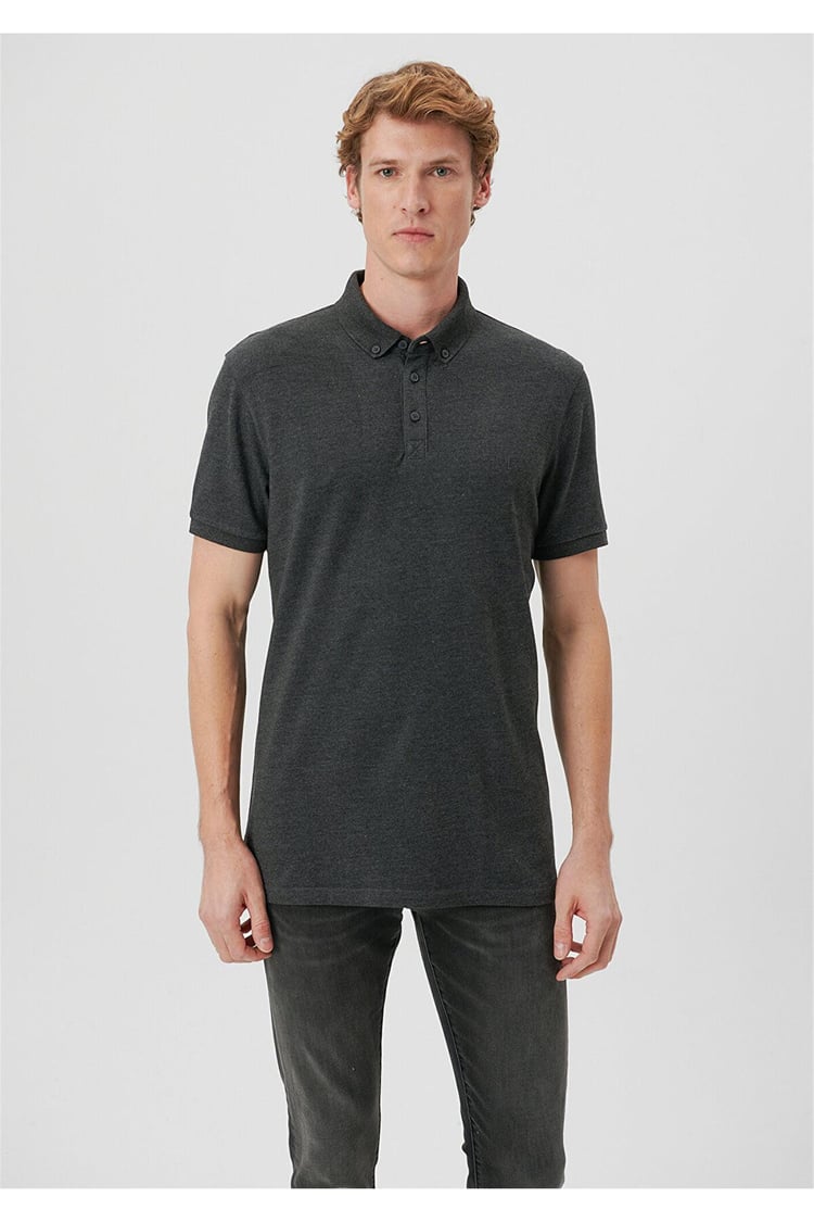 Mavi 063247-28392 Polo Koyu Gri Melanj Erkek T-Shirt