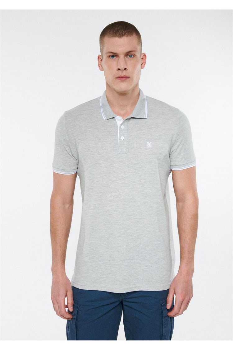 Mavi 064164-28387 Polo Açık Gri Melanj Erkek T-Shirt