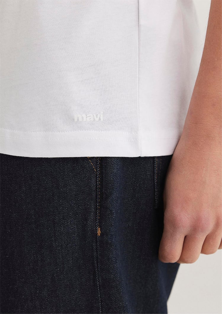 Mavi 0655720 Erkek T-Shirt Beyaz