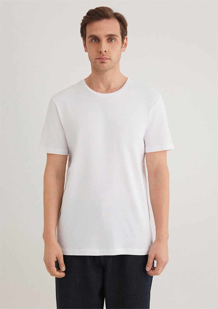 Mavi 0655720 Erkek T-Shirt Beyaz
