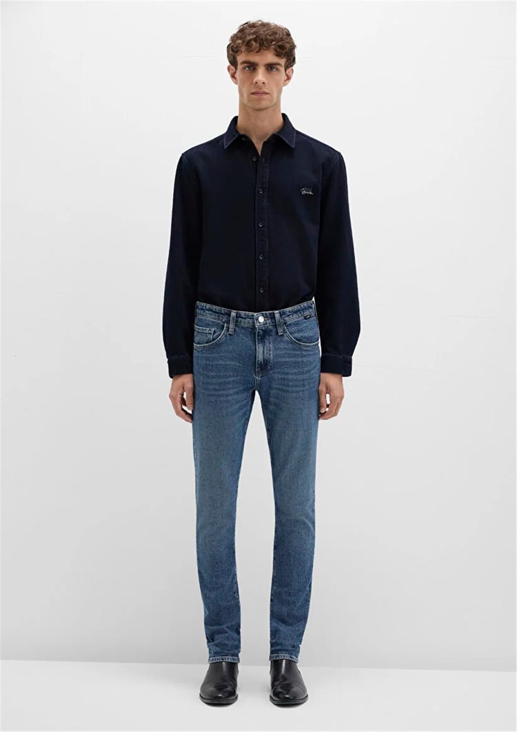 Mavı M001070-90983 Kvnc Foggy Blue Mavı Black Erkek Skınny Denım Pantolon