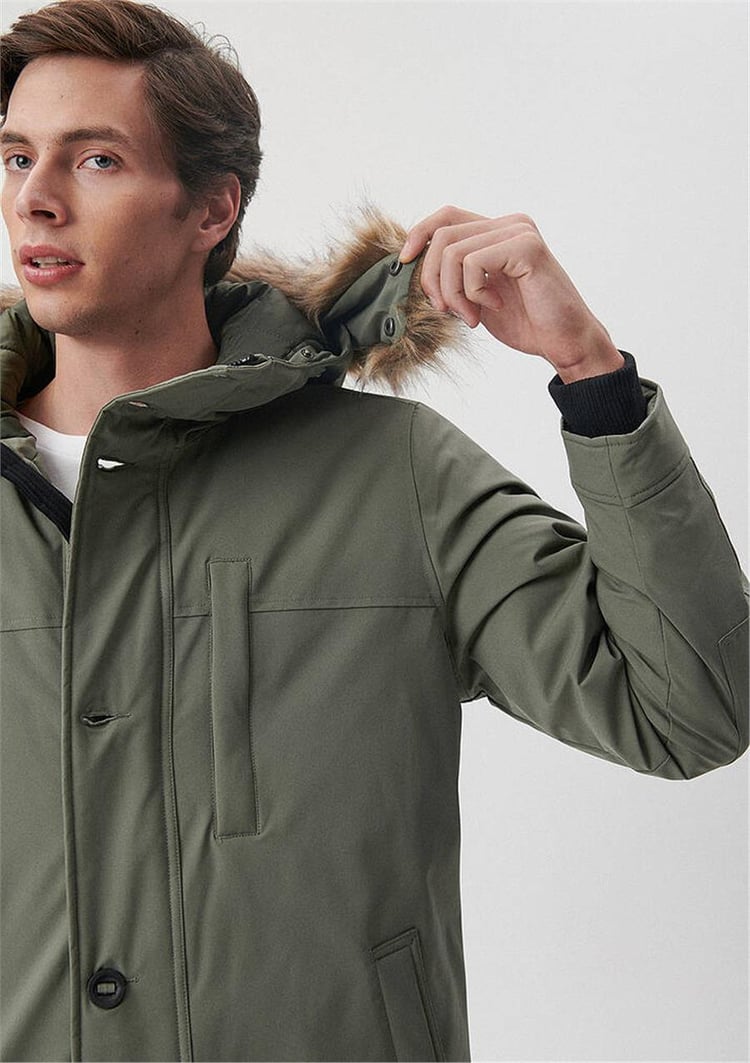 Mavi M010463-85485 Soluk Koyu Yeşil Erkek Regular Parka