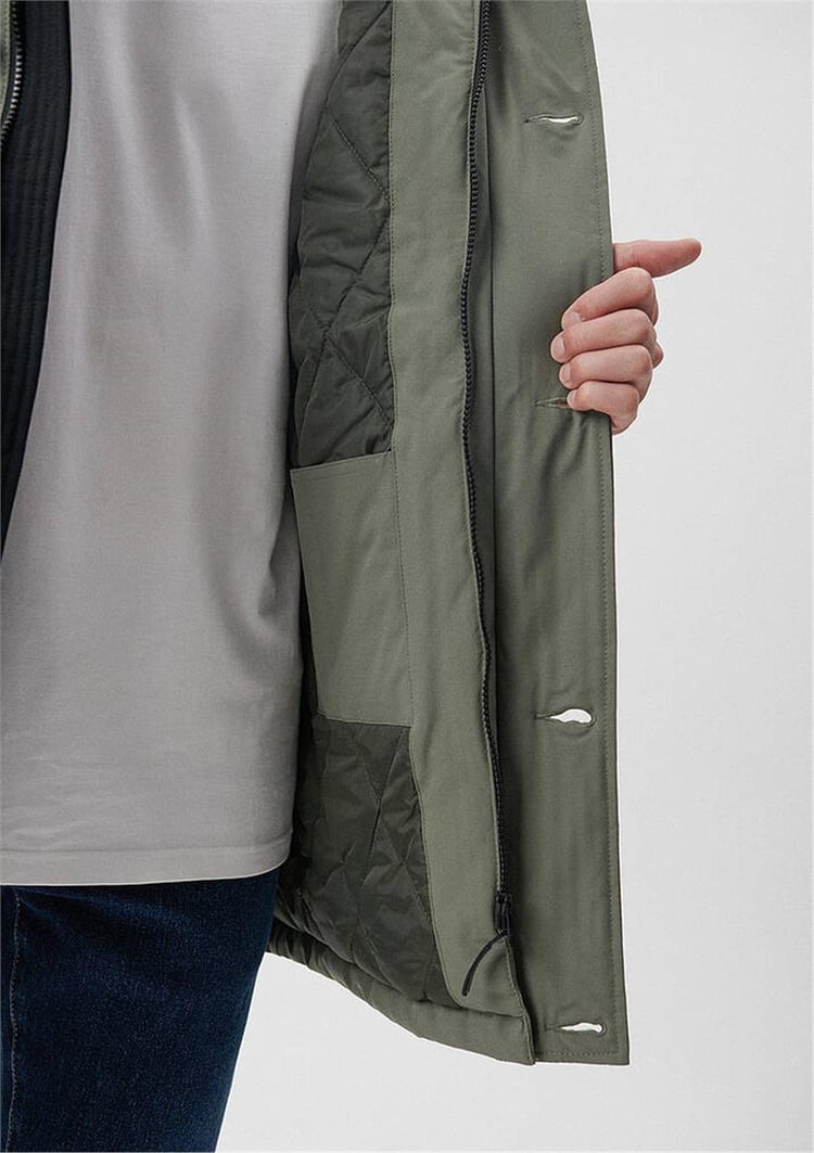 Mavi M010463-85485 Soluk Koyu Yeşil Erkek Regular Parka