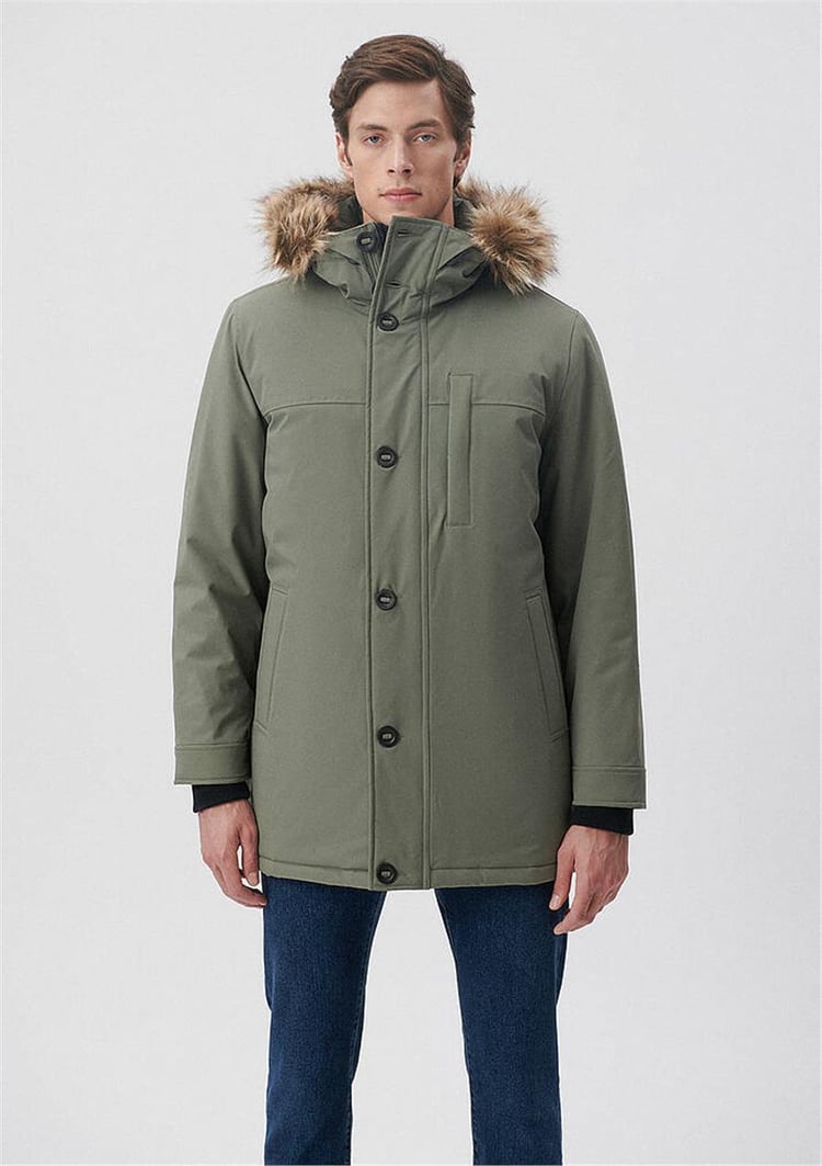 Mavi M010463-85485 Soluk Koyu Yeşil Erkek Regular Parka