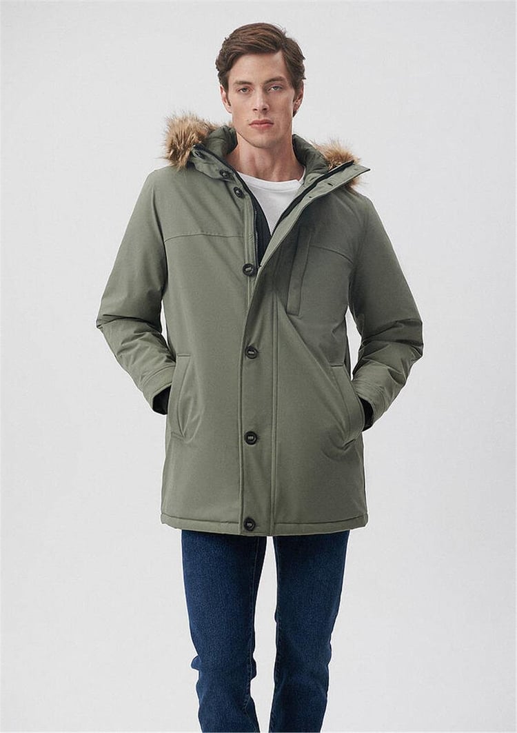 Mavi M010463-85485 Soluk Koyu Yeşil Erkek Regular Parka