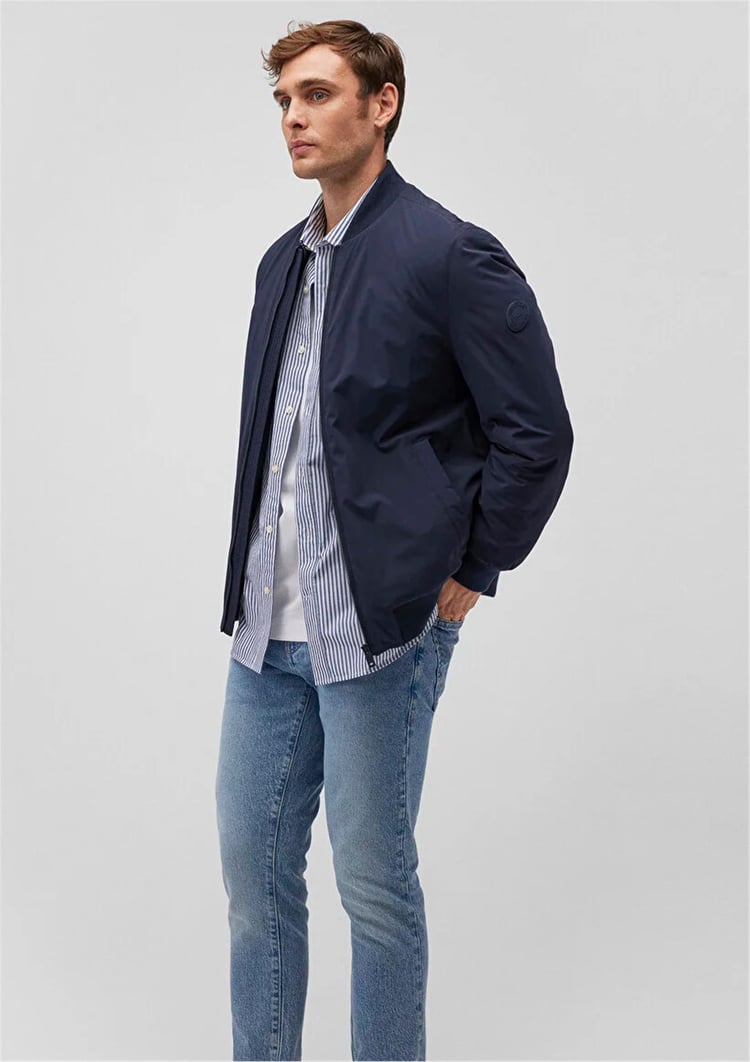 Mavı M0110210-70490 Gece Lacıvert Erkek Regular Bomber Mont