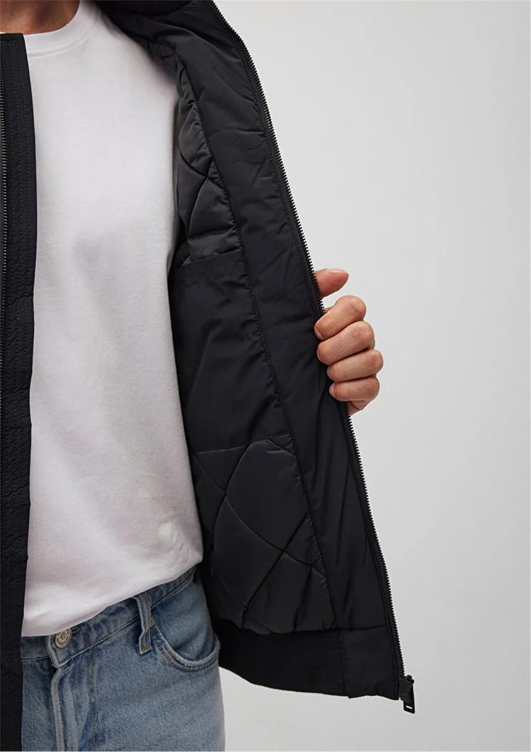 Mavı M0110210-900 Sıyah Erkek Regular Bomber Mont