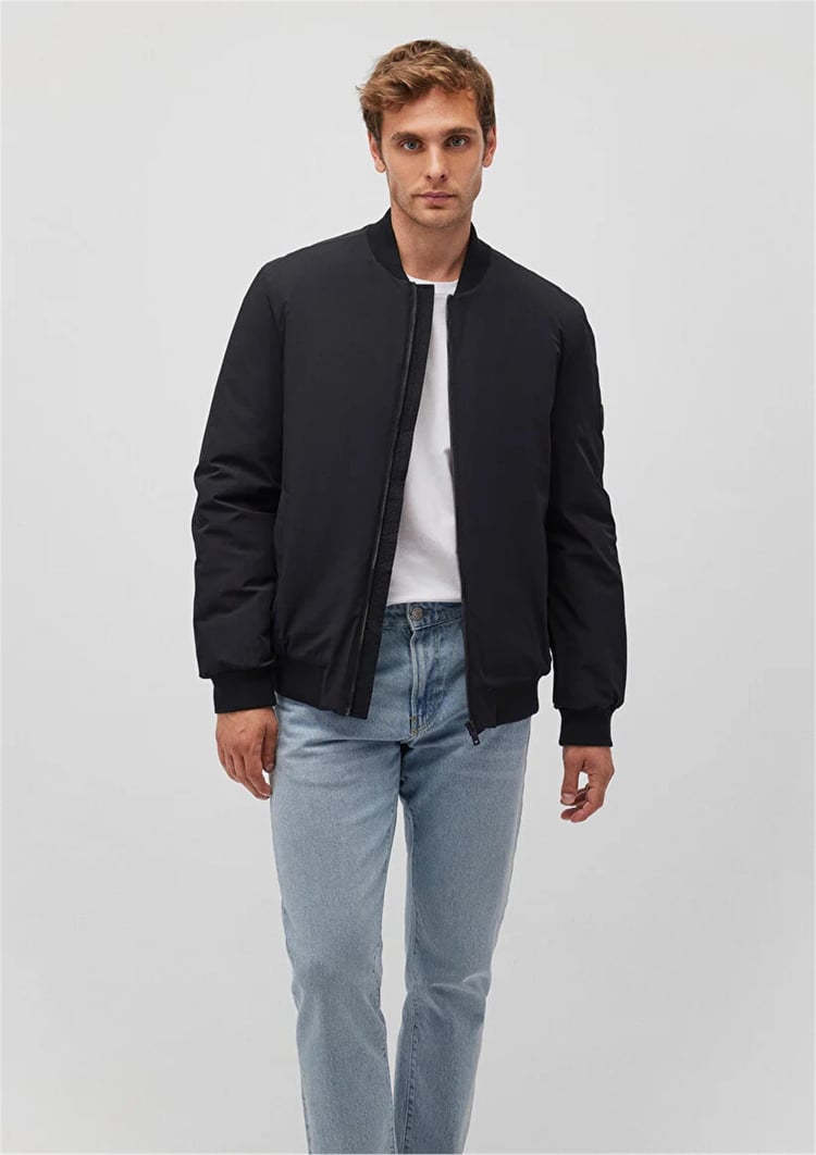 Mavı M0110210-900 Sıyah Erkek Regular Bomber Mont