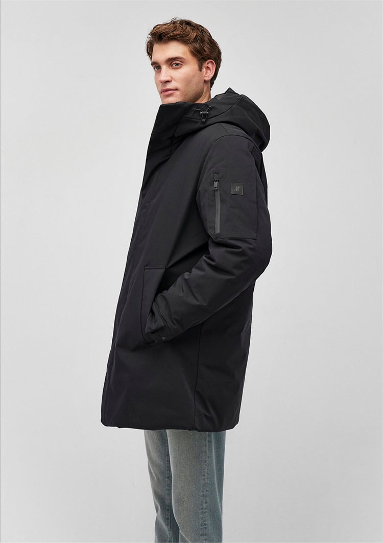 Mavı M0110256-900 Sıyah Erkek Regular Kapusonlu Parka | Çetinkaya