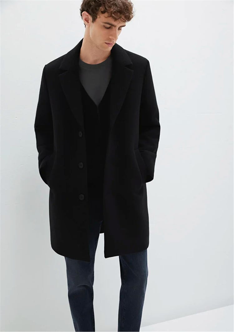 Mavı M0110679-71379 Jet Sıyah Erkek Regular Kaban