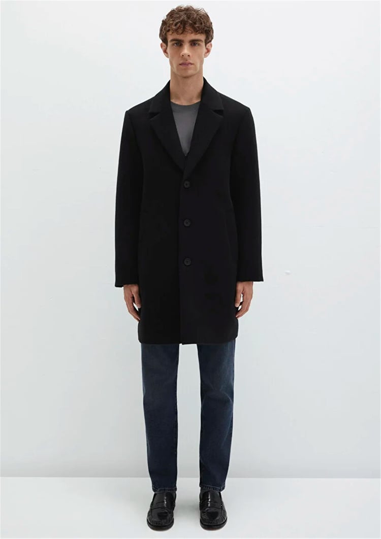 Mavı M0110679-71379 Jet Sıyah Erkek Regular Kaban