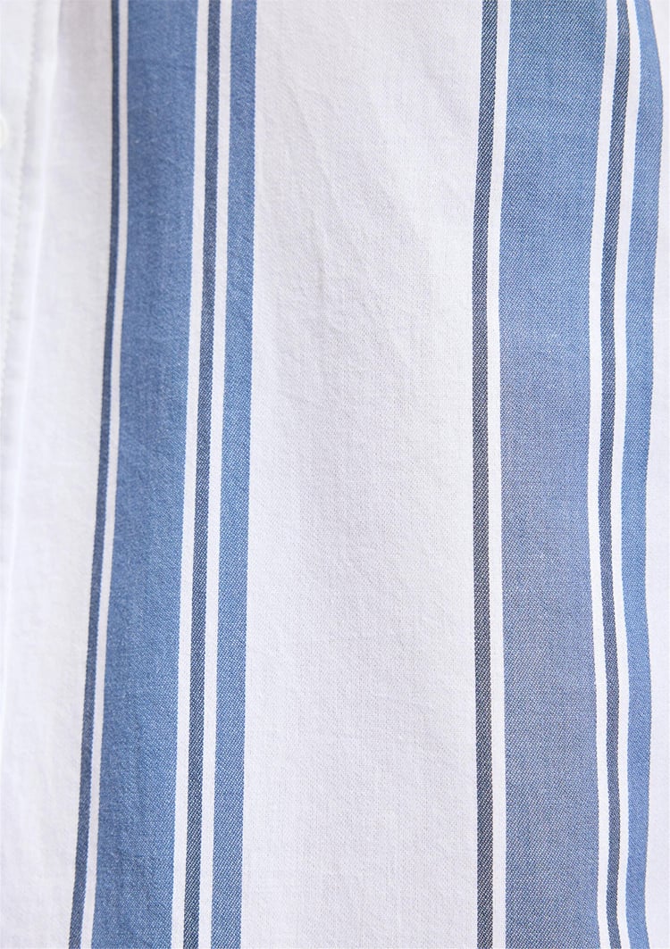 Mavi M0210868-70739 Kırlı Mavi Erkek Slim Çizgili Gömlek
