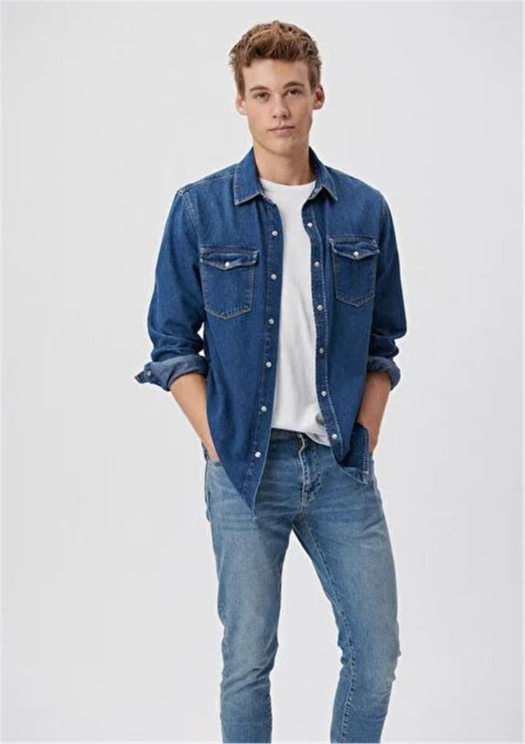 Mavi M0295785620 Rıo Dark Vıntage Denim Erkek Slim Fıt Denim Gomlek