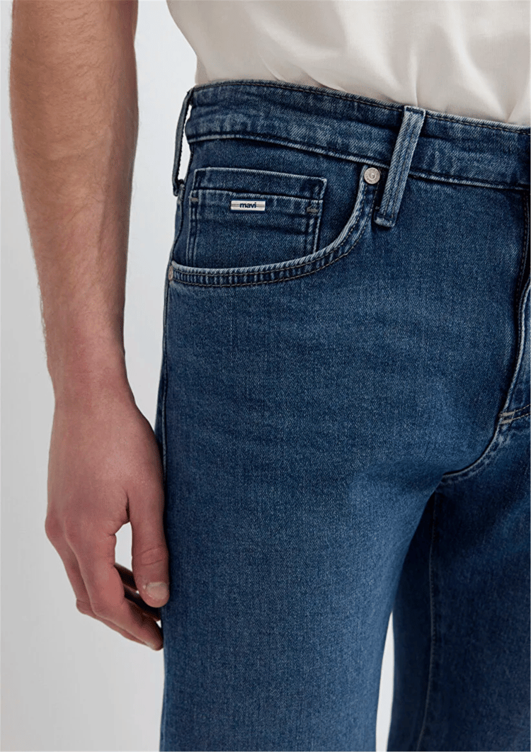Mavı M04184A3304 Brıan Premıum Blue Puslu Koyu Mavı Erkek Slım Denım Sort