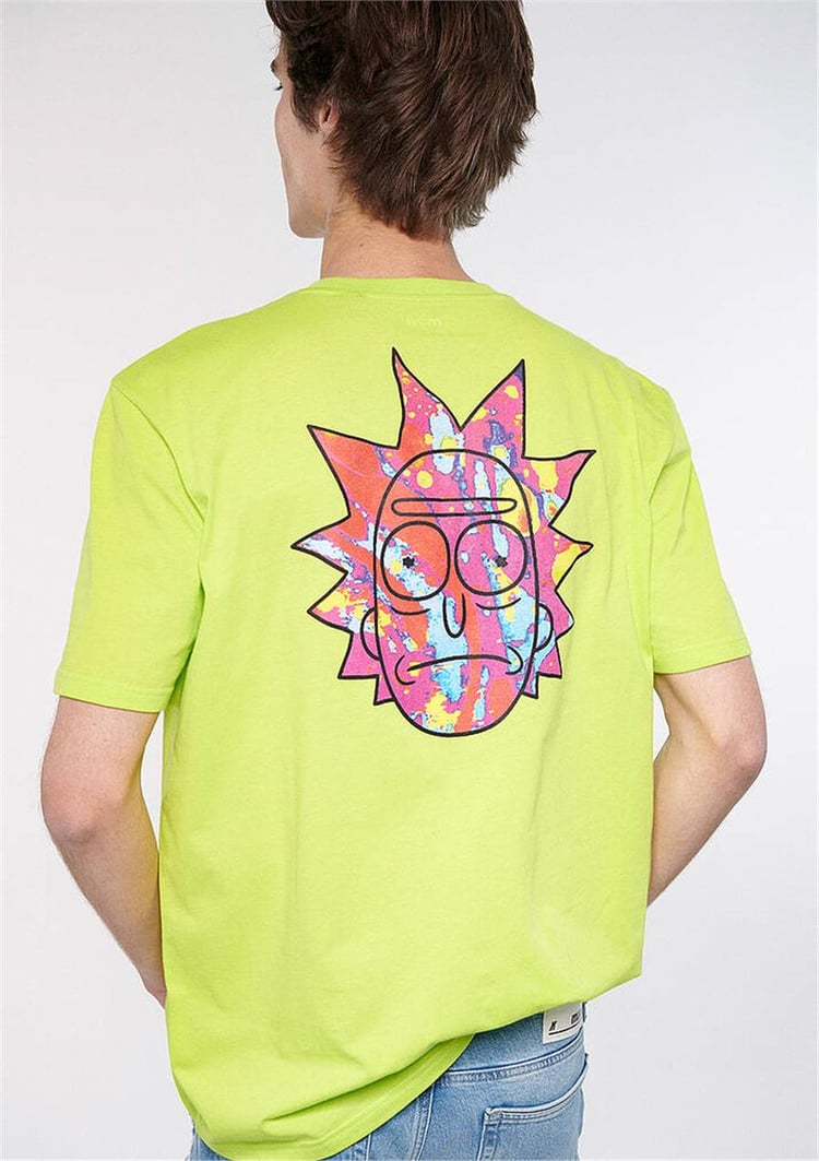 Mavi M0610487-71532 Yaz Yeşili Erkek Rick And Morty Baskılı T-Shirt