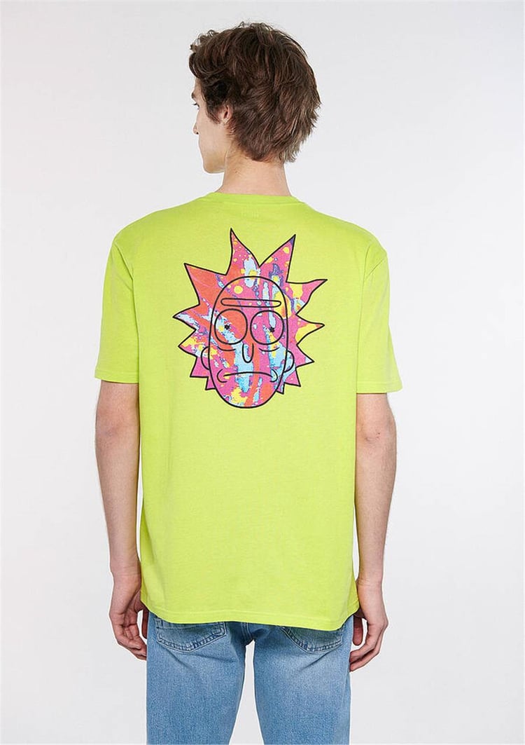 Mavi M0610487-71532 Yaz Yeşili Erkek Rick And Morty Baskılı T-Shirt