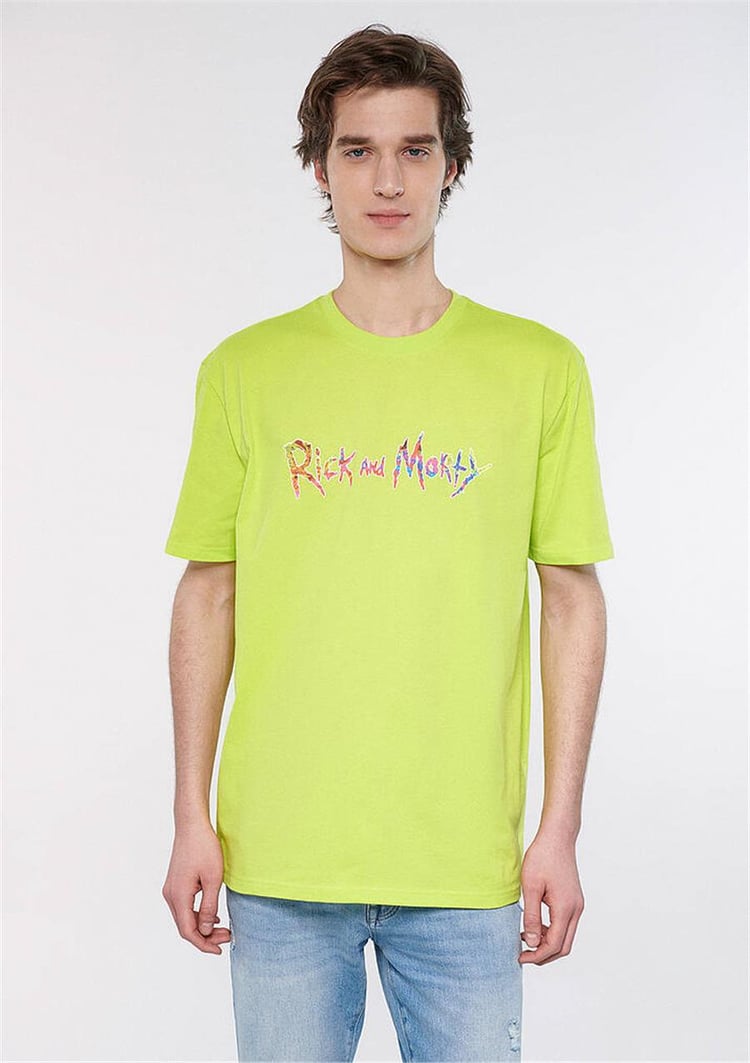Mavi M0610487-71532 Yaz Yeşili Erkek Rick And Morty Baskılı T-Shirt