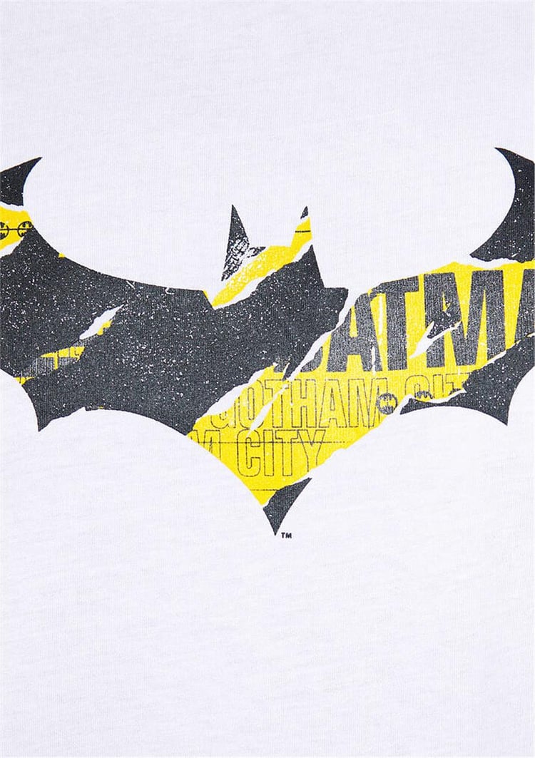 Mavi M0611365-620 Beyaz Erkek Oversize Batman Baskılı T-Shirt