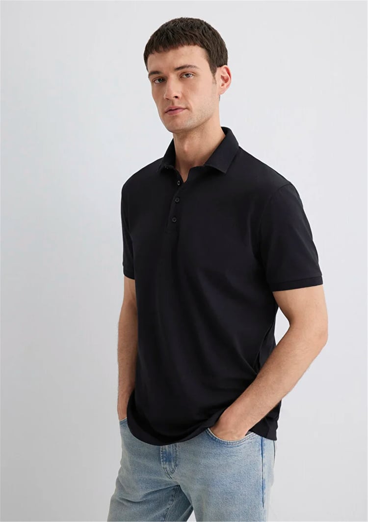 Mavı M0612011-900 Sıyah Erkek Regular Polo T-Shırt