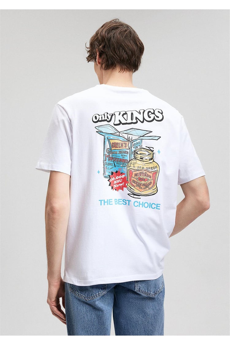 Mavi M0612073-620 Beyaz Erkek Loose The Beşt Choıce T-Shirt
