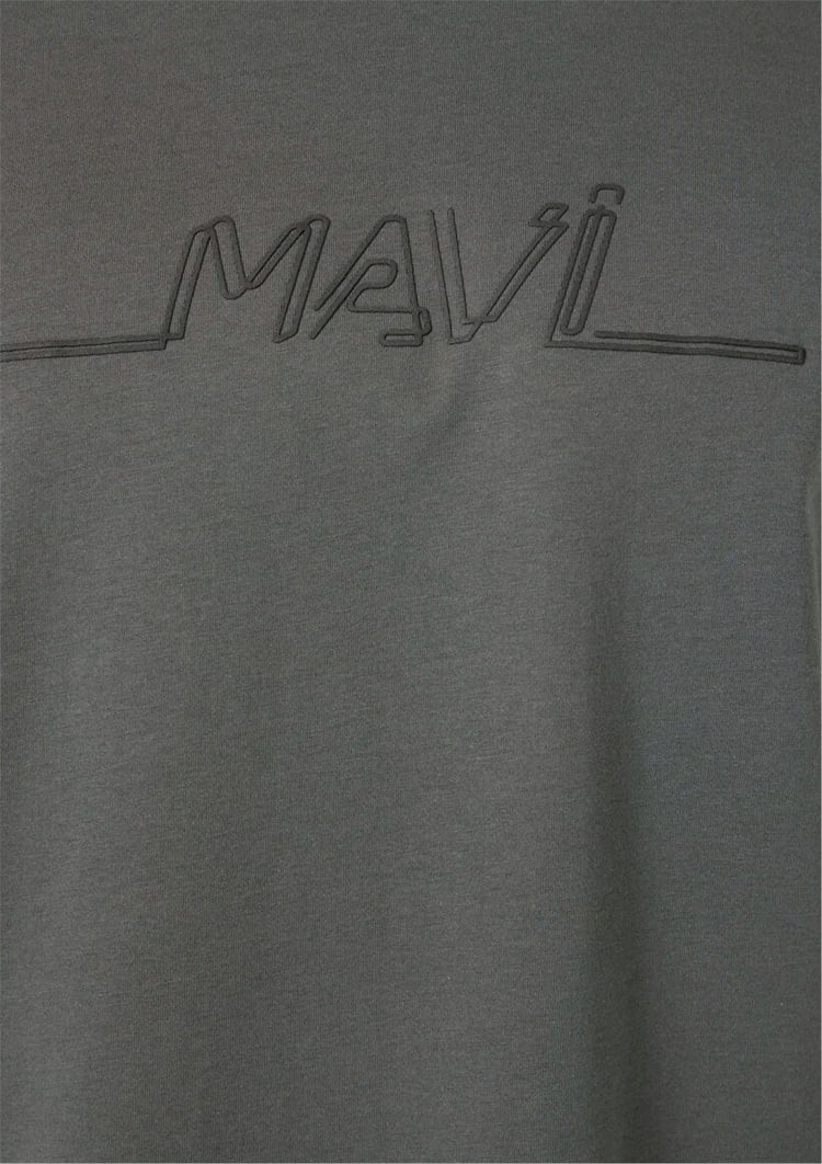 Mavı M0613128-70088 Koyu Golge Grı Erkek Oversıze Mavı Baskılı T-Shırt