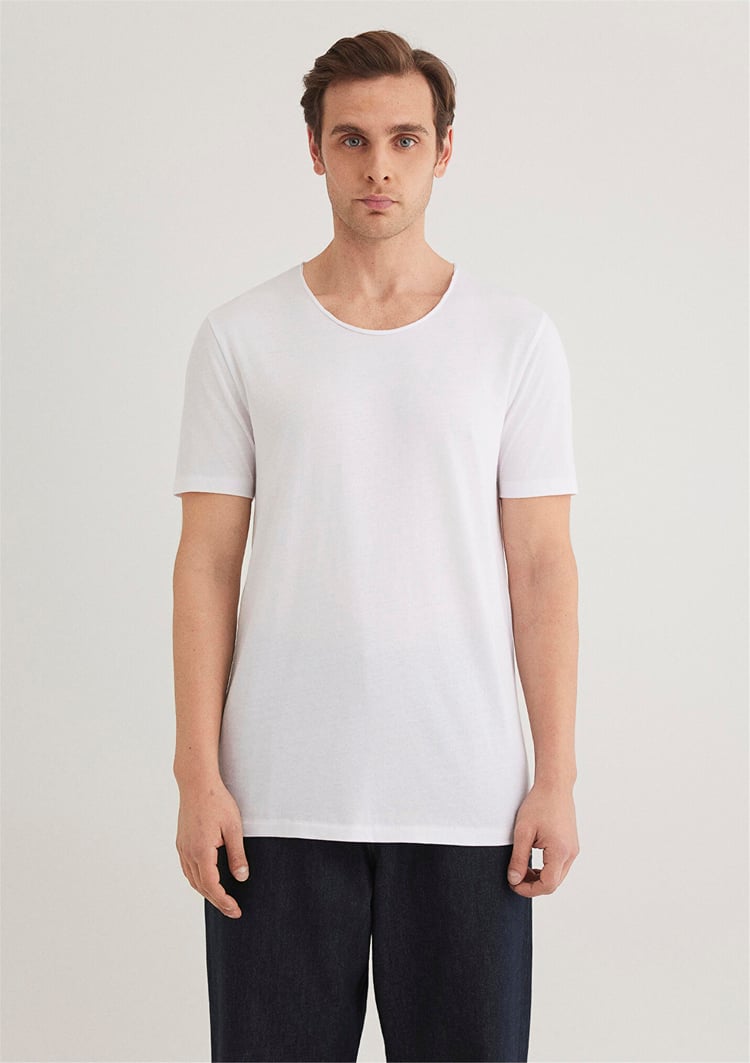 Mavi M064019-620 Beyaz Erkek Fitted T-Shirt