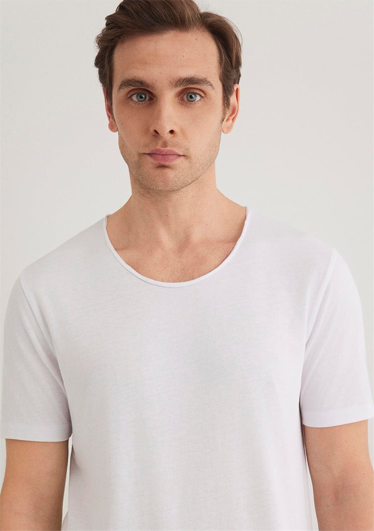 Mavi M064019-620 Beyaz Erkek Fitted T-Shirt