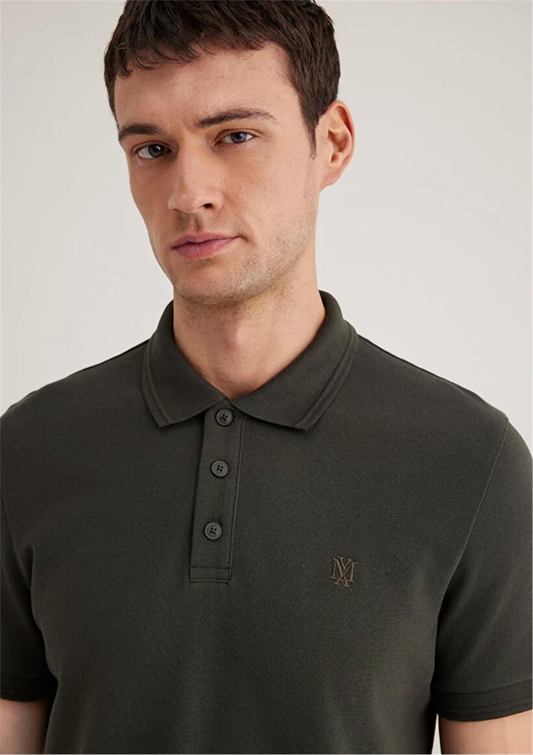 Mavı M064946-71587 Komur Erkek Slım Polo Yaka T-Shırt