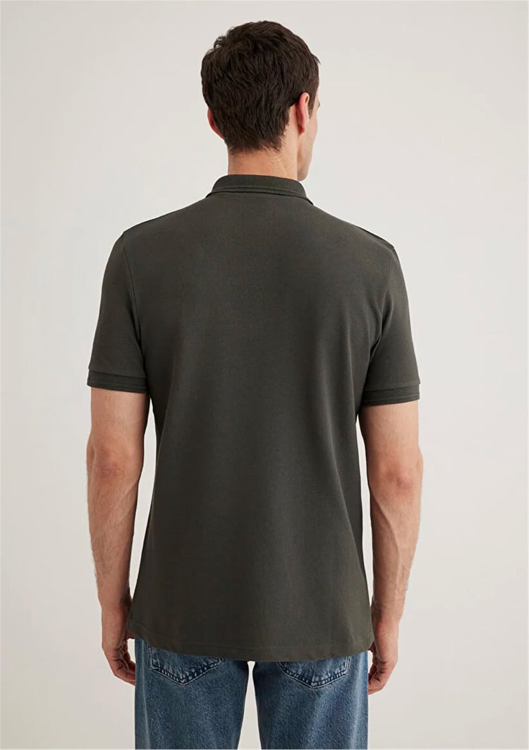 Mavı M064946-71587 Komur Erkek Slım Polo Yaka T-Shırt