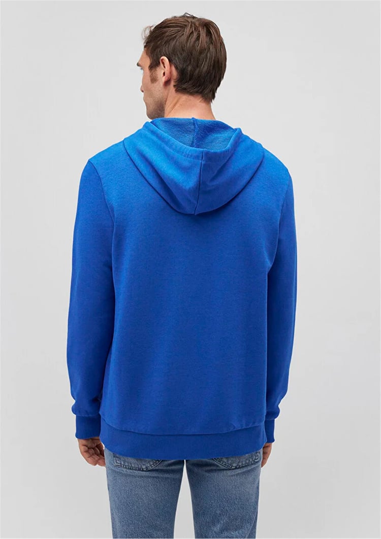 Mavi M065606-70913 Saks Erkek Mavi Logo Baskılı Kapüşonlu Sweatshirt