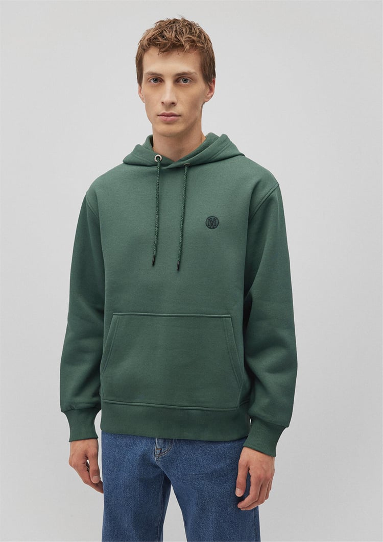 Mavi M065809-71580 Derin Orman Yeşili Erkek Loose Fermuarlı Kapuşonlu Basic Sweatshirt