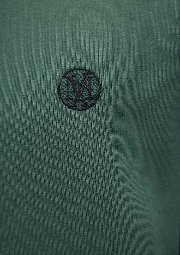 Mavi M065809-71580 Derin Orman Yeşili Erkek Loose Fermuarlı Kapuşonlu Basic Sweatshirt