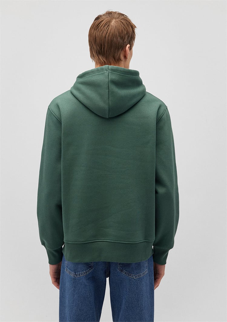 Mavi M065809-71580 Derin Orman Yeşili Erkek Loose Fermuarlı Kapuşonlu Basic Sweatshirt