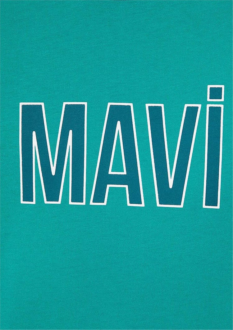 Mavi M066842-71825 Turkuaz Mavisı Erkek Mavi Logo T-Shirt Logo T-Shirt