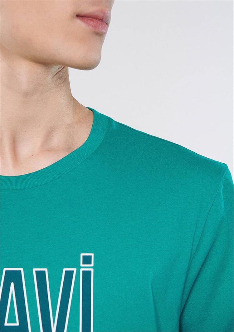 Mavi M066842-71825 Turkuaz Mavisı Erkek Mavi Logo T-Shirt Logo T-Shirt