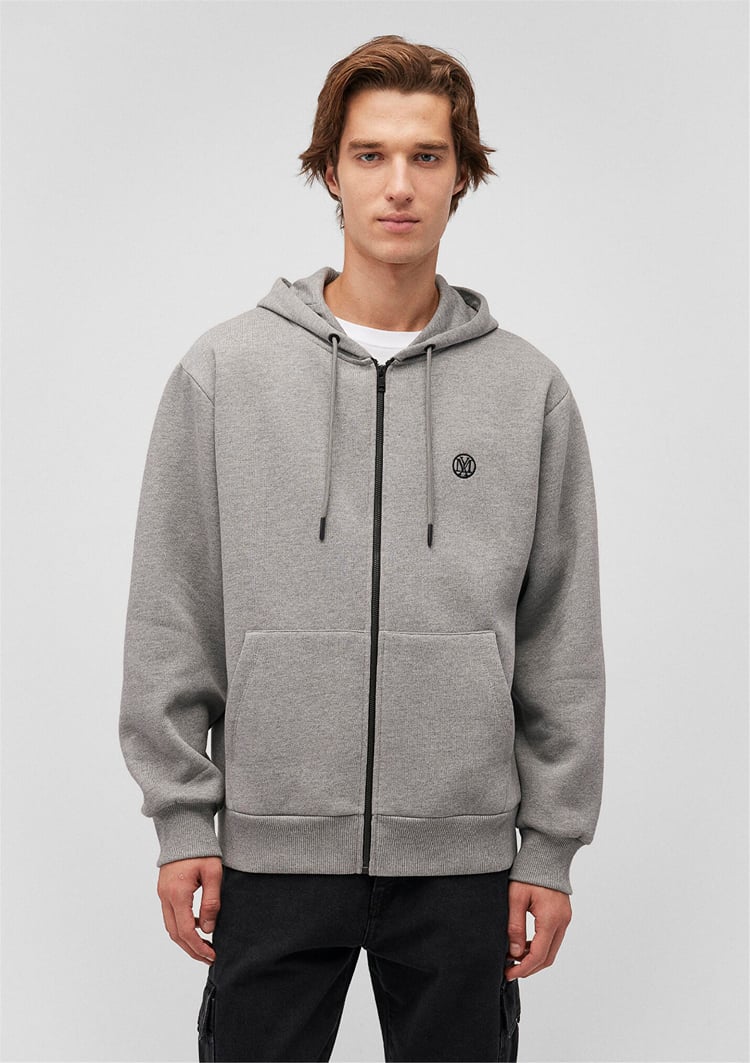 Mavi M066979-34686 Gri Melanj Erkek Fashıon Fermuarlı Sweatshirt