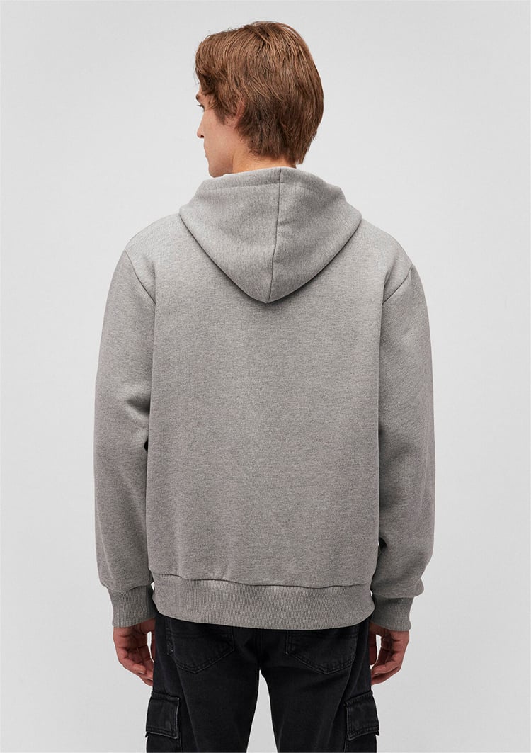 Mavi M066979-34686 Gri Melanj Erkek Fashıon Fermuarlı Sweatshirt