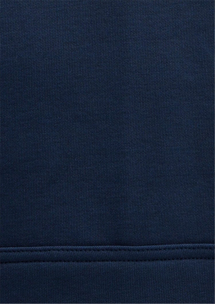 Mavı M067149-29743 Gece Lacıvert Erkek Mavı Logo Baskılı Kapusonlu Oversıze Sweatshırt