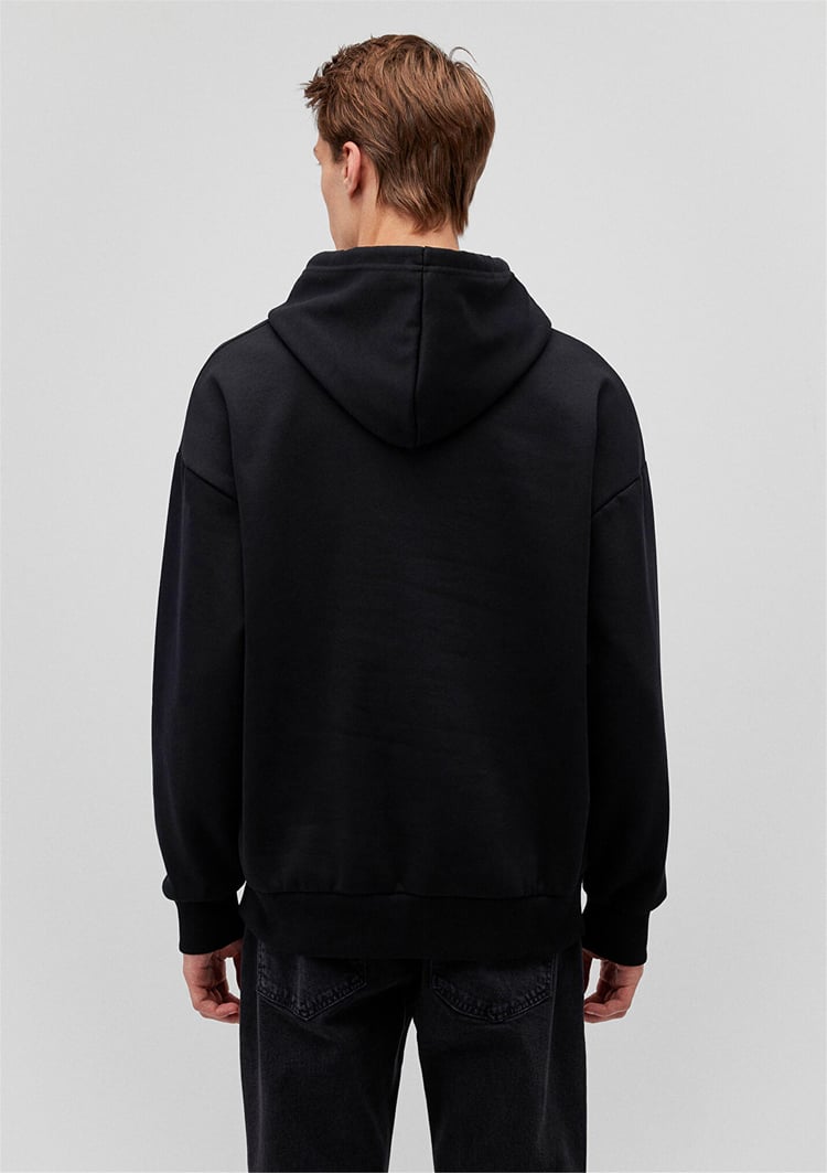 Mavi M067149-902 Siyah Erkek Oversize Kapuşonlu Logo Sweatshirt