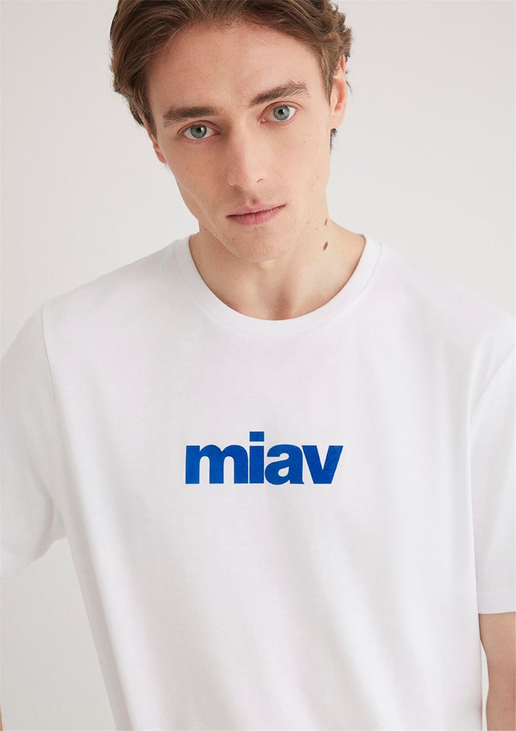 Mavi M067153-620 Beyaz Erkek Regular Mıav Baskılı T-Shirt