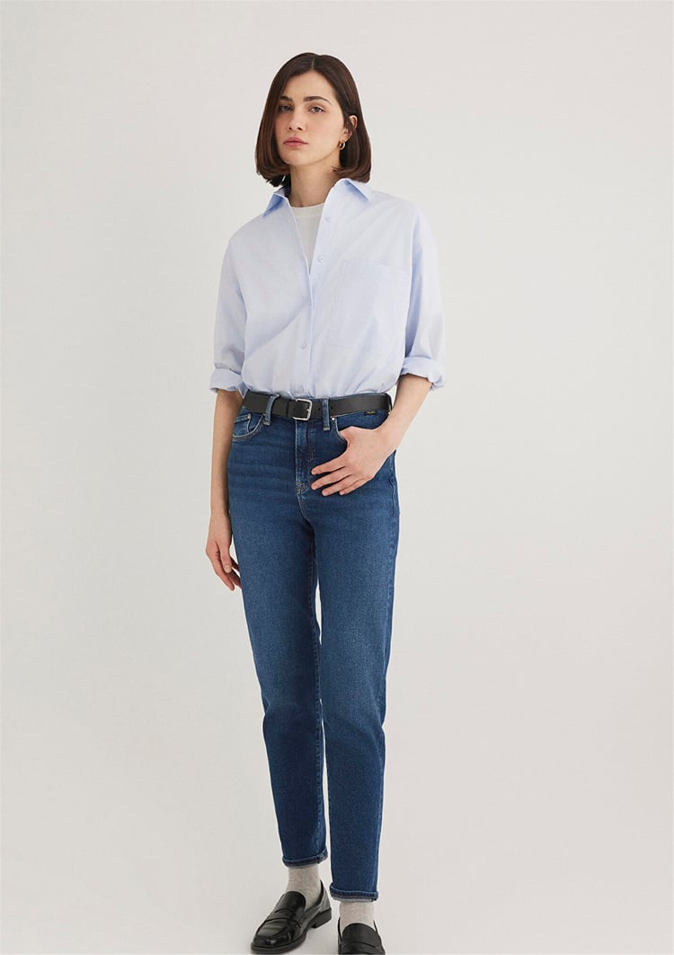 Mavi M100277-33687 Koyu Gold Shape Kadın Mom Cındy Denim Pantolon