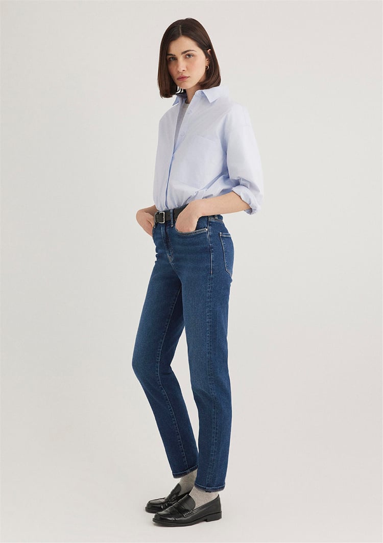 Mavi M100277-33687 Koyu Gold Shape Kadın Mom Cındy Denim Pantolon