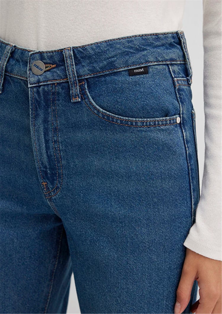 Mavı M1010299-91180 Mıav Dark Shaded Denım Kadın Flare, Boot Cut Denım Pantolon