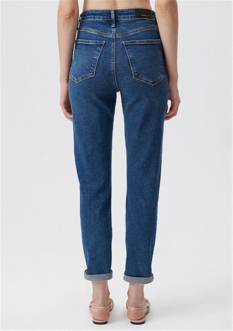Mavi M101077-85261 Star Mid Brushed Gold Shape Kadın Mom Denim Pantolon