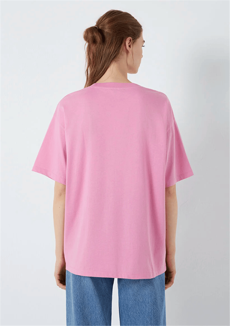 Mavı M1600843-71063 Cashmere Rose Kadın Oversıze Mavı Baskılı T-Shırt