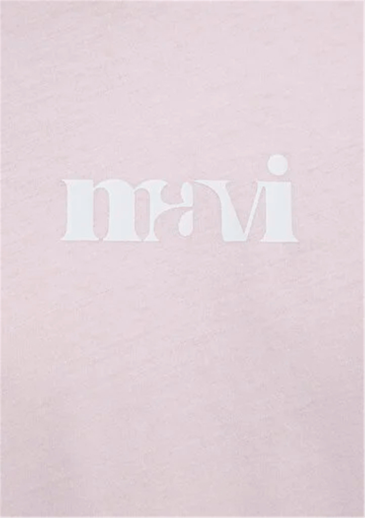 Mavı M1612241-89200 Pembe Kadın Regular Logo Baskılı T-Shırt