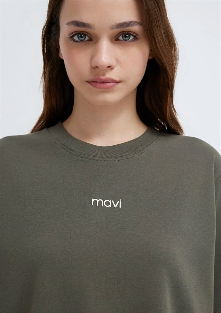 Mavı M1612829-71553 Beluga Kadın Regular Logo Baskılı T-Shırt