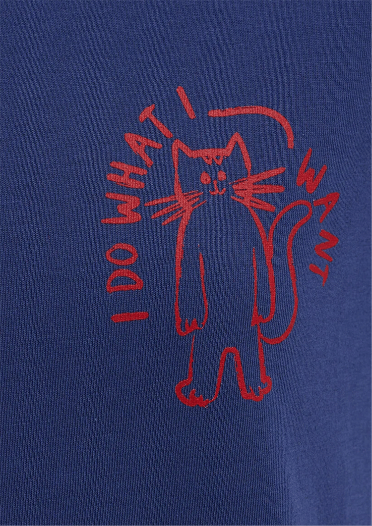 Mavi Y26 M1613873-70498 Derın Lacivert Kadın Slim Kedi Baskılı T-shirt